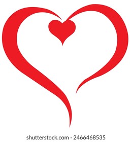 open heart love icon and logo red colour