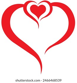 open heart love icon and logo red colour