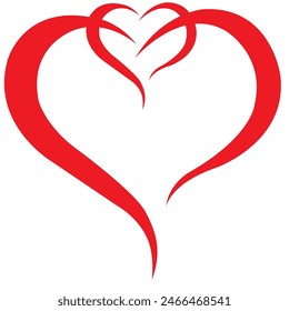 open heart love icon and logo red colour