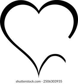 Open heart silhouette - Black heart