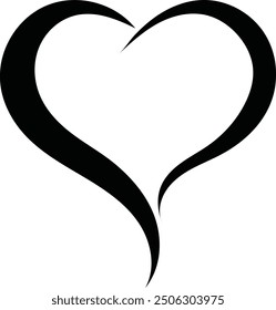 Open heart silhouette - Black heart