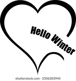  Open heart silhouette - Hello winter