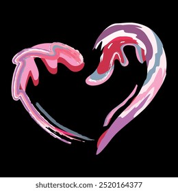 Open heart, vector illustration of love sign, feelings. Valentine's day shape in flat style. EPS10
