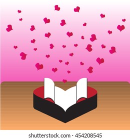 Open Heart Vector Illustration Valentine's Day Background Decoration