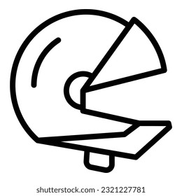 Abrir vector de contorno de icono de casco. Equipo de motor. Equipo de motocicleta
