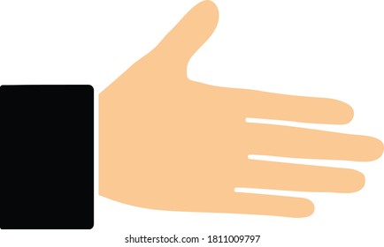 Open Hend Icon. Flat Color Design. Vector Illustration.