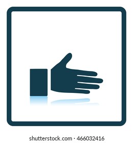 Open hend icon. Shadow reflection design. Vector illustration.