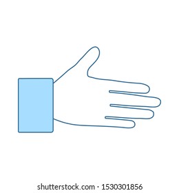Öffnen Sie das Symbol Hend. Einfach mit dem Design der blauen Füllung übereinstimmen. Vektorgrafik.