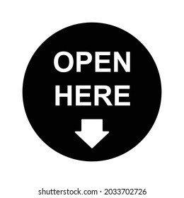 open here sign icon vector