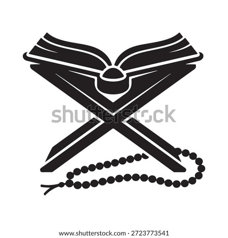 An open holy book with prayer beads a symbol of faith and devotion