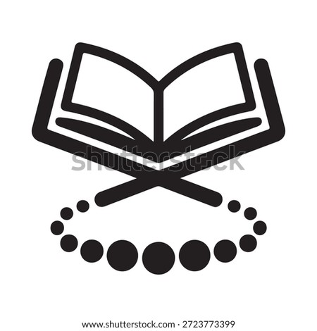 Open holy book with tasbih beads a symbol of faith and devotion
