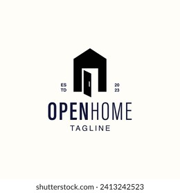 Open Home Logo Design Template Vector Illustration