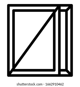 Icono de la ventana principal. Contorno icono vectorial de ventana de hogar abierta para diseño web aislado en fondo blanco