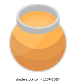 Open honey jar icon. Isometric of open honey jar vector icon for web design isolated on white background