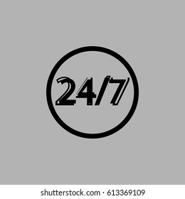 open hours a day and 7 days a week icon