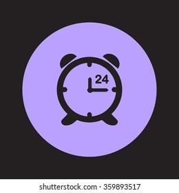 Open hours a day. Clock face.