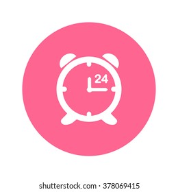 Open hours a day. Clock face.