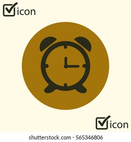 Open hours a day. Clock face. Flat design style.