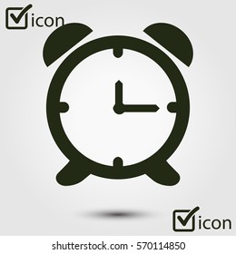 Open hours a day. Clock face. Flat design style.