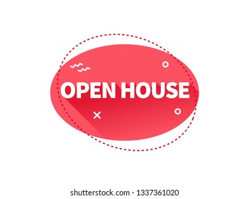 Open House Banner Isolated Vector