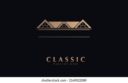 open house or large home vector monogram logo template