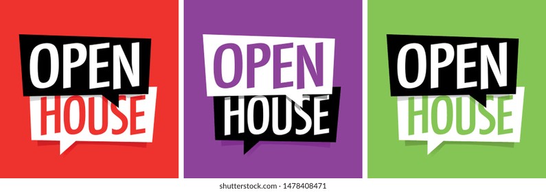 " Open house " on speech bubble