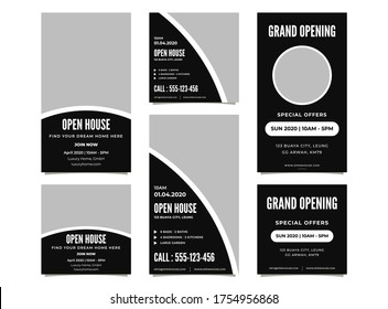 Open House Promotion Social Media Post and Story, Black and White