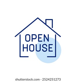 Open house. Real estate tour, property available for viewing. Pixel perfect vector icon