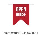 open house red vector banner illustration isolated on white background