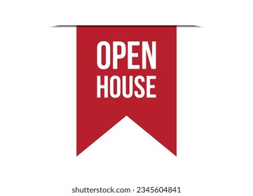 open house red vector banner illustration isolated on white background