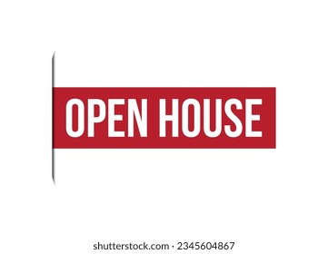 open house red vector banner illustration isolated on white background