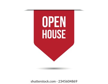 open house red vector banner illustration isolated on white background