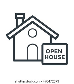 Open House Sign Colored Vector Illustration