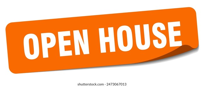 open house sticker. open house rectangular label isolated on white background