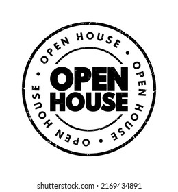 Open House text stamp, concept background