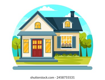 Open House Vector Illustration for Inspection Property Welcome to Your New Home Real Estate Service in Flat Cartoon Background Design