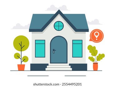 Open House Vector Illustration for Property Inspection, Real Estate Services, and Welcoming New Homeowners in a Flat Cartoon Background Design