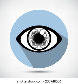 Open Human Eye Icon. Flat style