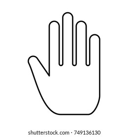 Open human hand black icon .