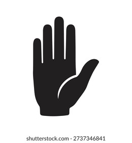 Open human hand palm facing forward signaling stop halt wait warning gesture prohibition safety caution manual interdiction body language sign