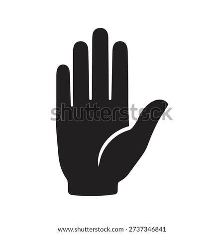 Open human hand palm facing forward signaling stop halt wait warning gesture prohibition safety caution manual interdiction body language sign