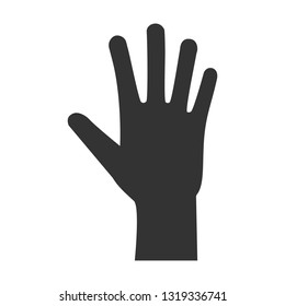 Open human hand palm icon on white background. Vector illustration, flat design.