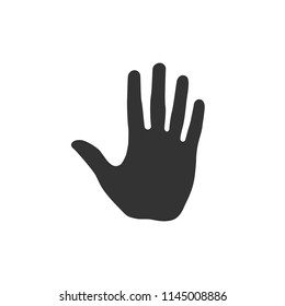 Open human palm hand illustration. High five symbol isolated on white background