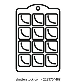 Open ice cube tray icon outline vector. Water container. Kitchen ice