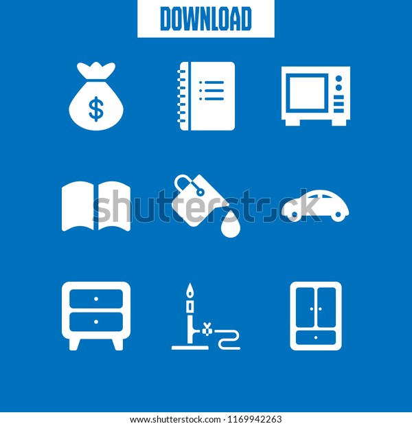 open\
icon. 9 open vector set. money bag, paint bucket, burner and\
notebook icons for web and design about open\
theme