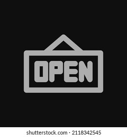 open icon with black background
