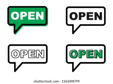 Open icon chat, messenger vector for your website. Modern symbol for web, app etc