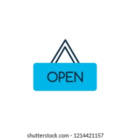 Open icon colored symbol. Premium quality isolated board element in trendy style.