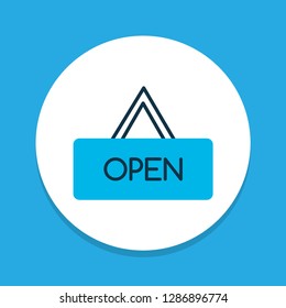 Open icon colored symbol. Premium quality isolated board element in trendy style.
