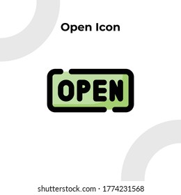 Open Icon with Dashed Filled Outline Style, Vector Editable